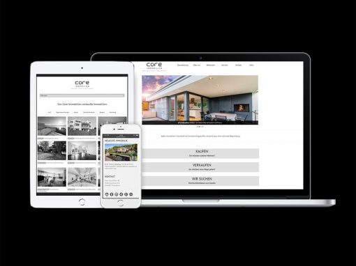 Core Immobilien AG · CI, Webdesign, Grafik, Druck